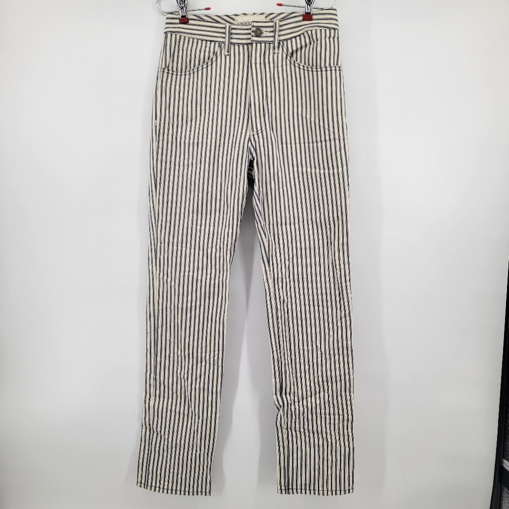 Grover Rad Striped Black and White Cotton Straight Leg Pants Size 28